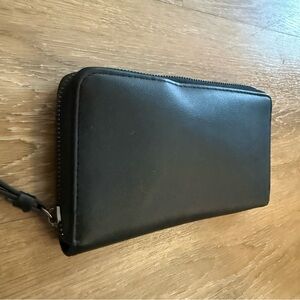 Black Leather Clutch Wallet